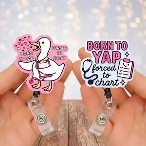 Funny Overstimulated Sparkly Retractable Badge Reel Swivel Clip Nurse ID Holder For Healthcare Professionals Nursing Student Work Accessory