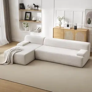 OUTGOODS Ultra Soft Corduroy Cloud Sectional Sofa with Chaise – 108" L-Shaped Couch Bed – Super Cozy Boneless Design – Cozy for Living Room – No Assembly Required