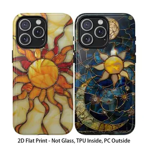 Yellow Gold Sun Stained Glass Printed Tough Phone Case for iPhone