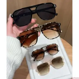 4pcs Unisex Y2K Aviator Sunglasses With Oversized Cat Eye Design, Durable Light Blocking Construction, Trendy Versatile Style Suitable For Daily Wear And Outdoor Activities, Ideal Fashion Accessory For Women, Pc, Full Rim,summervibes