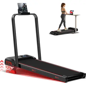 3-in-1 Portable Under Desk Treadmill, 17% Incline Walking Pad Treadmills for Home and Office, Folding Treadmill with 2.5 HP Quiet Brushless, 300 LBS Capacity