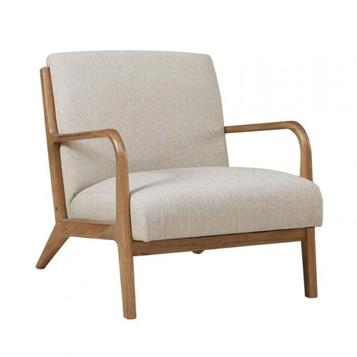 212 MAIN Novak Comfy Indoor Lounge Chair - Solid Wood Frame, Cream Finish (IIF18-0049)