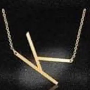 Sideways Letter K Female Anniversary Metal Coating Birthday anxiety necklace fashion necklace