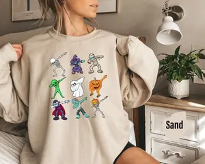 [Sale off up to 50%] Alien Ghost Witch Skeleton Dabbing Sweatshirt Pumpkin Vampire Shirt, Halloween Party Gifts, Gift For Friends -HC10