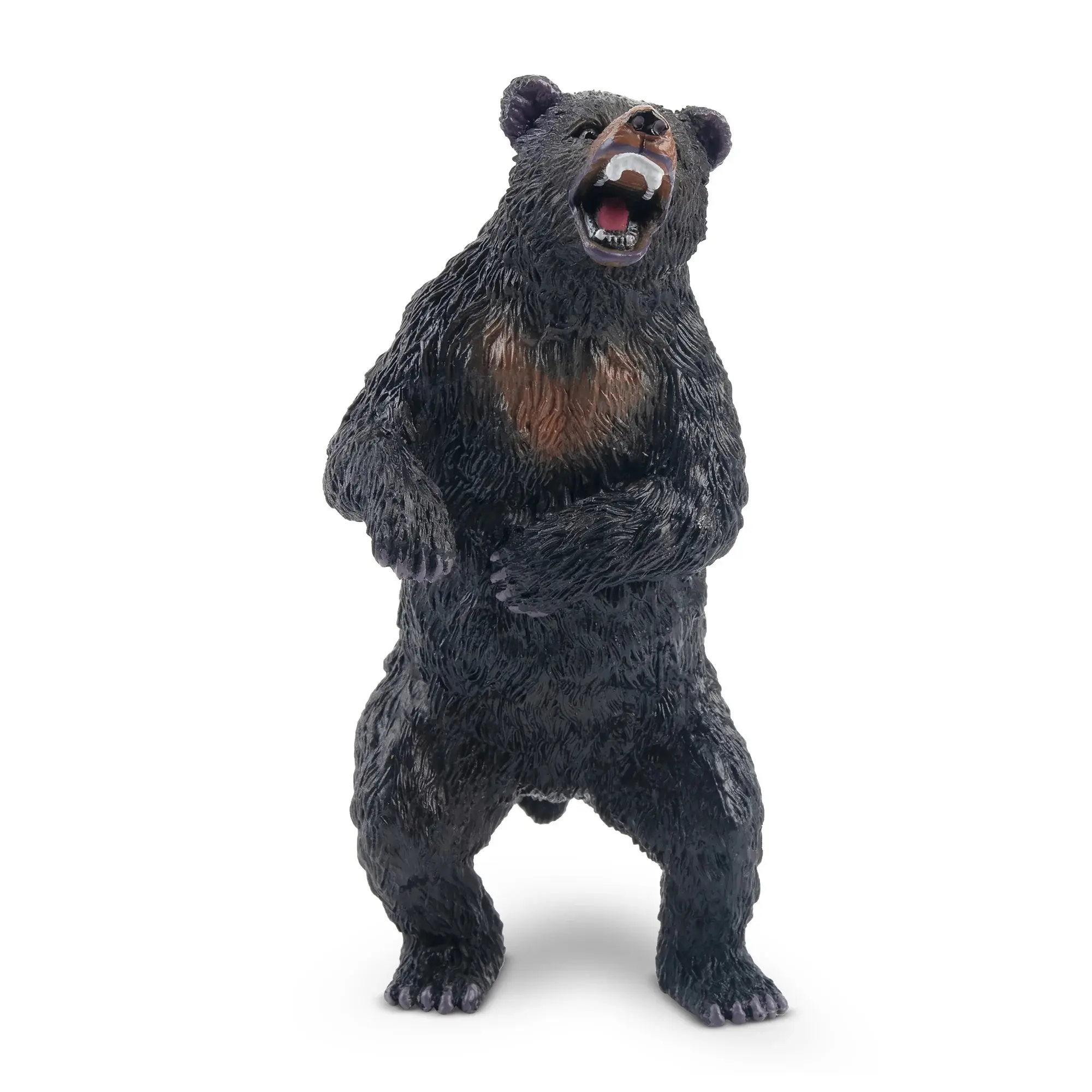 Toymany Hand-Painted Standing Black Bear Figurine – Realistic Animal Model, Perfect for Early Education, Montessori Sensory Play, Cake & Party Decorations, Desk & Home Décor, Thoughtful Gifts, and Collectible Figurine