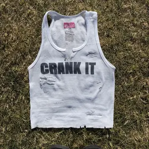 CRANK IT! tank top y2k graphic tank Coachella music festival pop distressed ripped grunge 90s