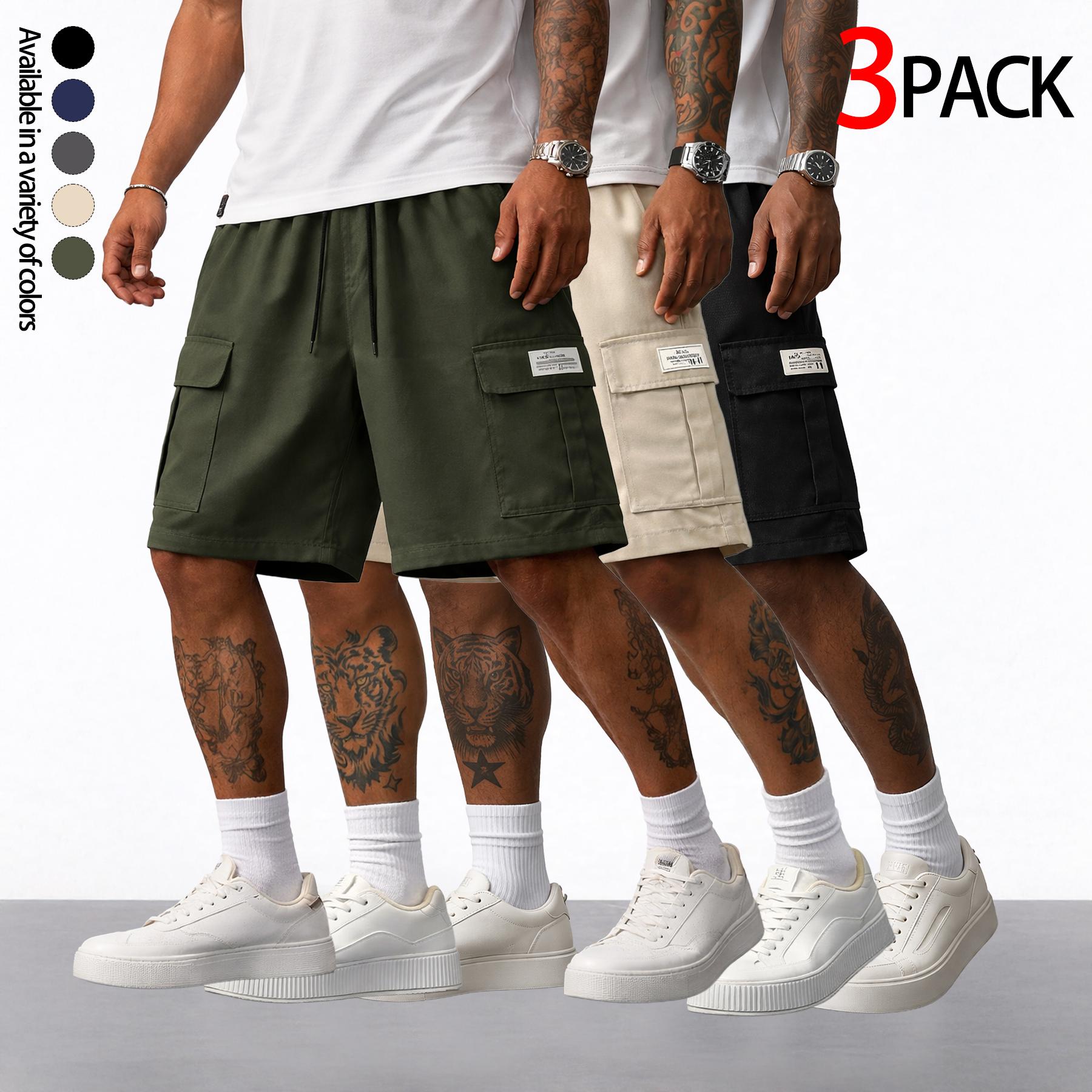 Men’s cargo shorts — heavyweight streetwear brand with multiple pockets, a loose fit that blends hip-hop urban style with practical workwear aesthetics. Suitable for everyday casual wear, fitness training, skateboarding, hiking and mountaineering, and var