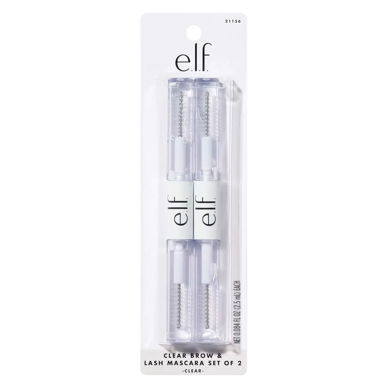 e.l.f. Clear Lash & Brow Mascara Gel, Dual-Sided Flexible Hold, Long-Lasting Clear Formula for Natural-Looking Brows & Defined Lashes