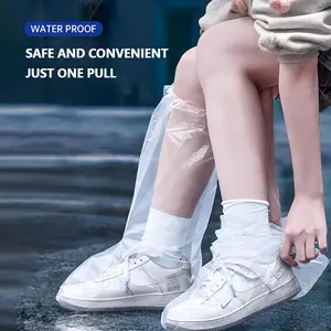 One-Use Rain Shoes Prevent Wet Dirty Shoes Outdoor Waterproof Shoe Covers Anti-Mud Pe Material Durable Non-Slip Disposable Rain Boots