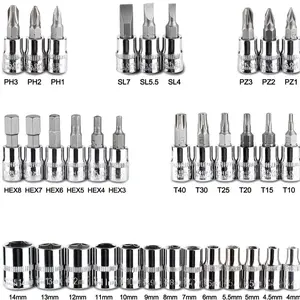46 Pieces 1/4 inch Drive Socket Ratchet Wrench Set, with Bit Socket Set Metric and Extension Bar for Auto Repairing and Household, with Storage Case