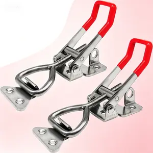 Heavy Duty Adjustable Toggle Latch Clamp, 304 Stainless Steel with Lock Hole, 1320Lbs Holding Capacity, Locking Toggle Clamp for Smoker Lid Jig Toolbox Case, Reusable 2 Pack