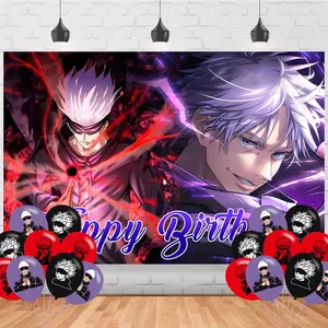 Gojo Characters Design Background Banners Vibrant Colorful Lightweight Ornaments for Birthday Parties Theme Parties Home Bedroom Decorations Indoor Outdoor Decorations Room Decoration for Teenage Boys and Girls party curtain party background