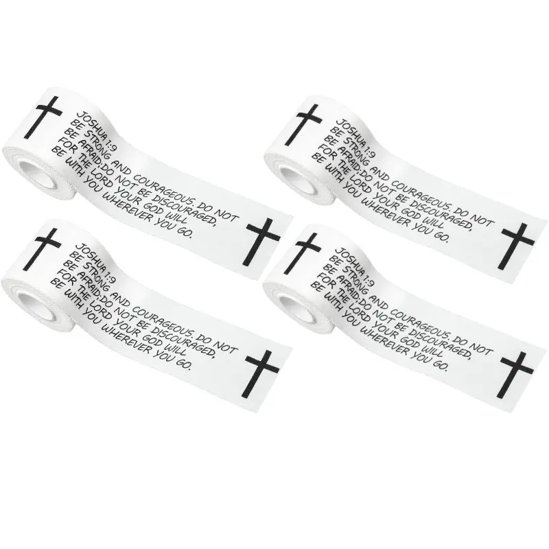 Cross Print Cotton Athletic Tape for Adults, 4 Pack - Breathable Support for Wrists, Ankles, and Fingers, for Strength Training & Recovery - 2 in x 23 ft, 2 Inches X 23 Feet