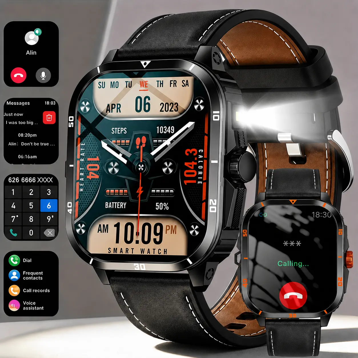 KWENRUN Latest Smartwatch - Multifunctional Wearable Device for Men & Women, Bluetooth 5.2 Wireless Calling, Fitness Tracker with Multiple Workout Modes, iOS/Android Compatible, Holiday Gift Option