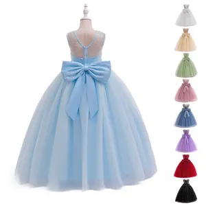 Girls Sequin Tulle Dress Formal Pageant Sparkly Birthday Party Wedding Guest Ball Gown Dresses with Bow