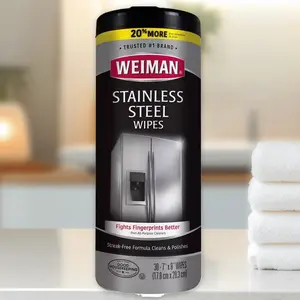 Weiman Stainless Steel Wipes 30ct - Stainless Steel Cleaning Wipes, 30ct, for Appliances, Streak-Free, Polish Protect