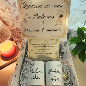 First Communion Godparents Proposal Set with 11oz Mugs for Special Occasions
