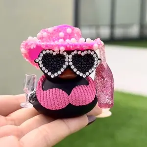 Shiny Card Duck for Girls (Requires Assembly) - Car Ornament, Car Decorating Accessory, Valentine's Day Gift
