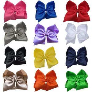 JoyBowie 12pcs6inch Large Bow, Grosgrain Ribbon Bow Clip Hairpin Headband Girl Hair Accessories Headband. Wear On Campus Travel.