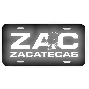 Zacatecas Zac Aluminum License Plate 6" x 12" Reflective Graphic
