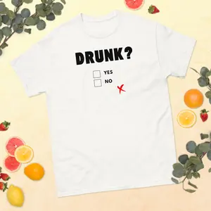 Drunk? Yes/No Unisex Classic Tee - Cotton T-Shirt for Men Casual Shortsleeve