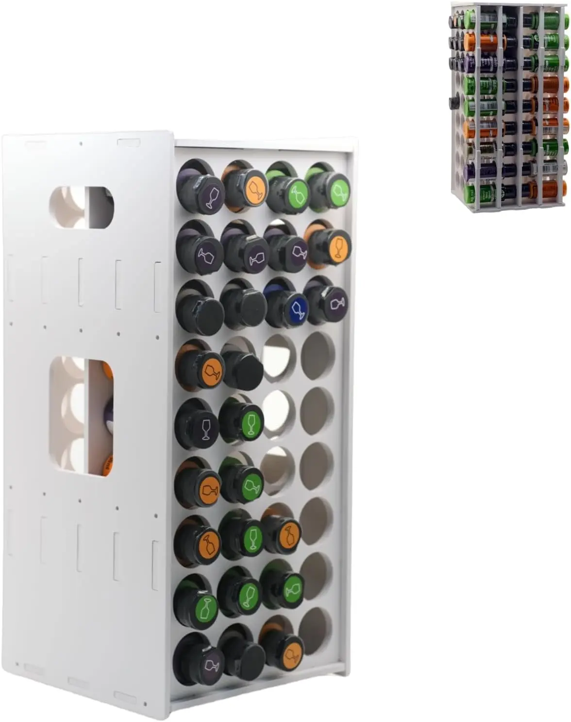 Acrylic Paint Organizer Craft Paint Storage Organizer for 2oz Craft Paints, 360° Rotation - 72Holes