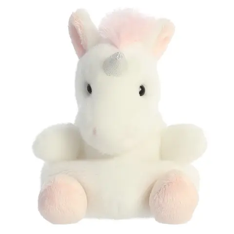 Palm Pals Adorable Sassy Unicorn White Mini Soft Plush Collectable Stuffed Animal