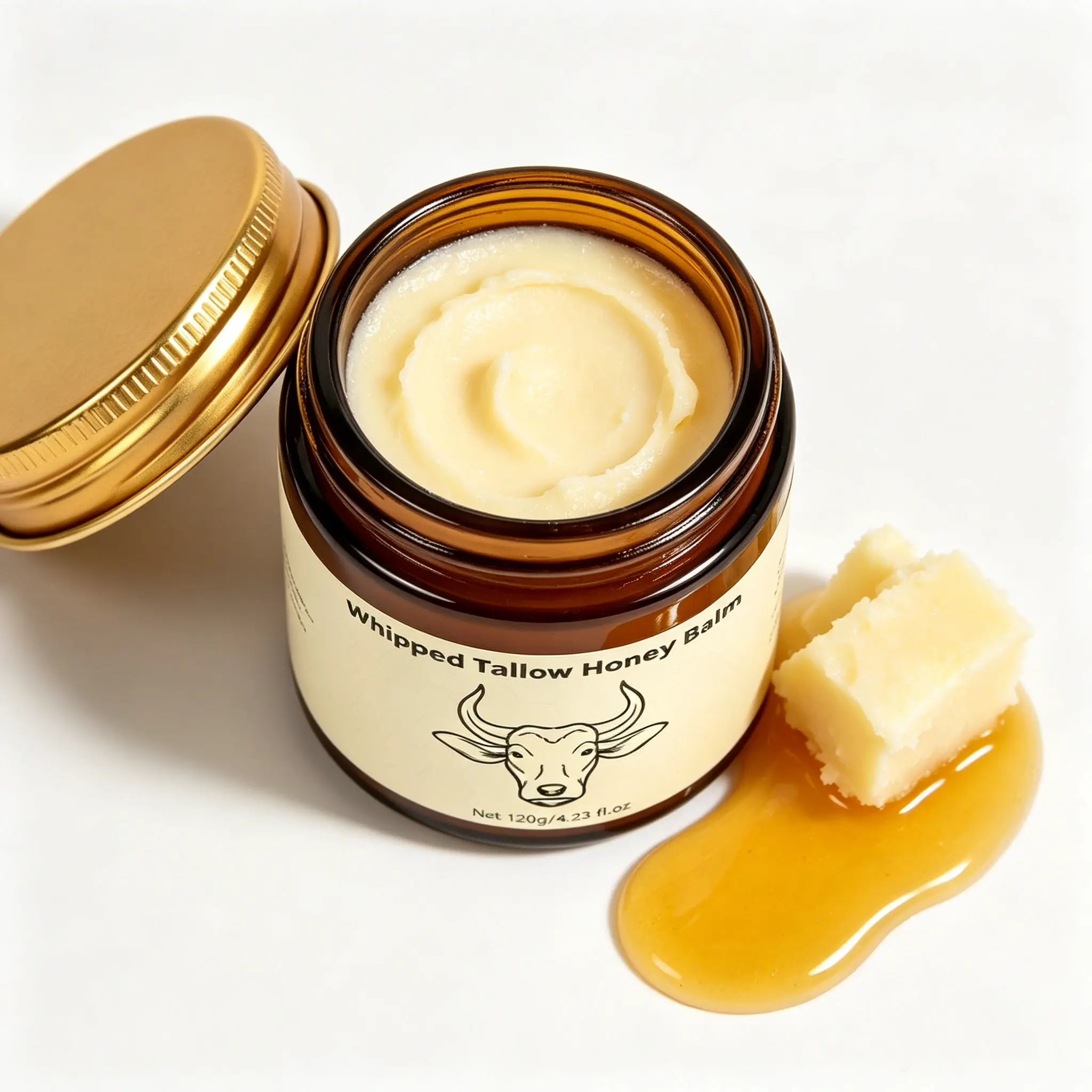 Gentle Tallow Balm for Baby and Kids, Grass Fed Whipped Tallow Honey Balm, Mild Nourishing Moisturizer for Delicate Skin, Handcrafted Natural Baby Balm for Face and Body, Fragrance Free