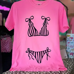 Bathing Suite Neon Pink Comfort Color Tshirt  T-shirt, Summer Tshirt, Trendy Tshirt, Viral Tshirt,