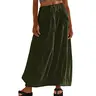 CHARTOU Women's Baggy Balloon Parachute Maxi Skirt - Lightweight Cotton-Blend Polycotton Plain Boho Bottoms with 2-Pocket Carry, Casual Comfy Beach Wear (skirts for women, boho clothes for women)