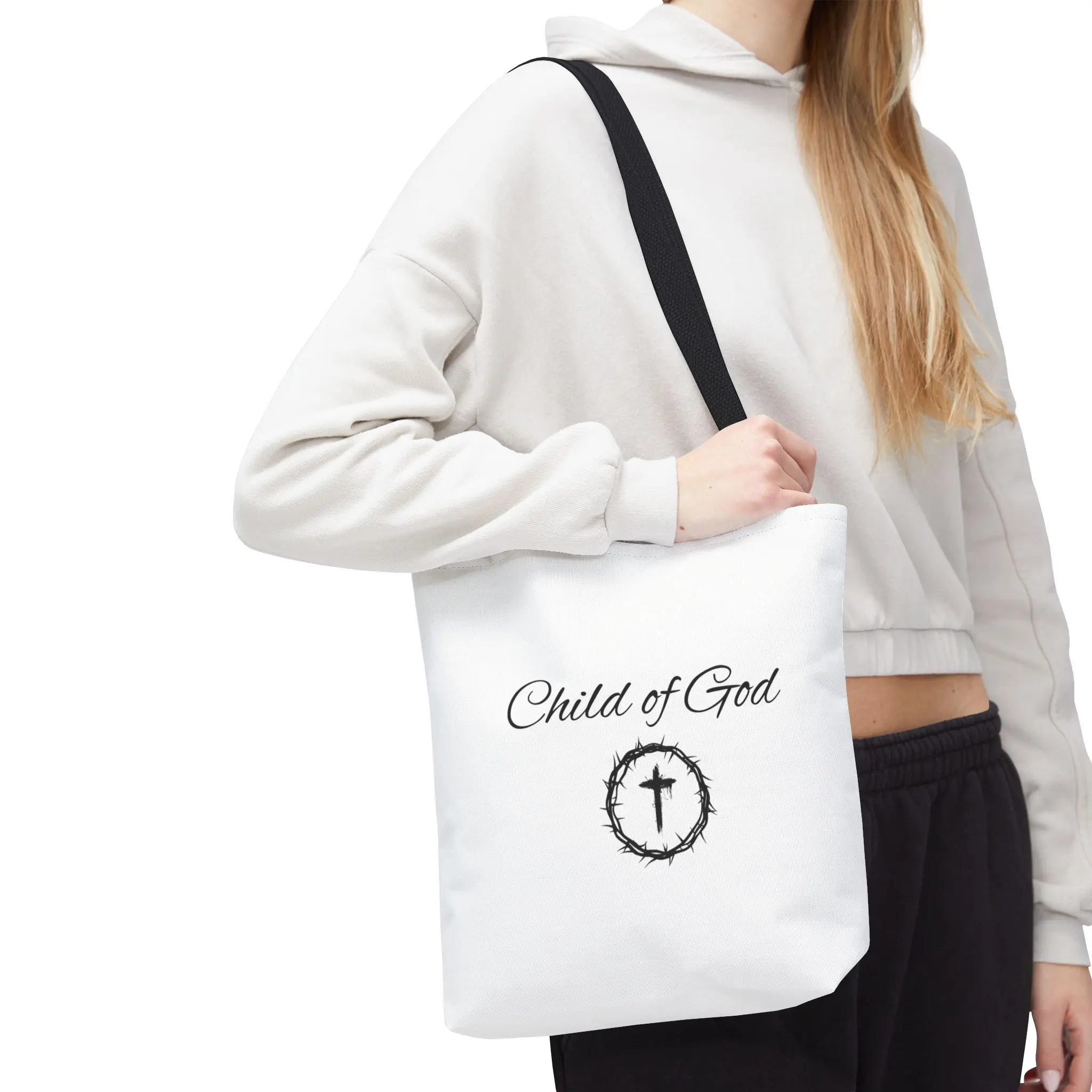 Faith-Inspired Tote Bag, Child of God Design, Spiritual Gift, Church Event, Everyday Use, Easter, Confirmation, Christian Bag