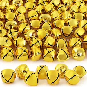 Jingle Bells for Crafts,1 Inch Large Jingle Bells Bulk, 50 Pcs Christmas Craft Bells for DIY Festival Home Wreath Christmas Party Decoration (Gold)