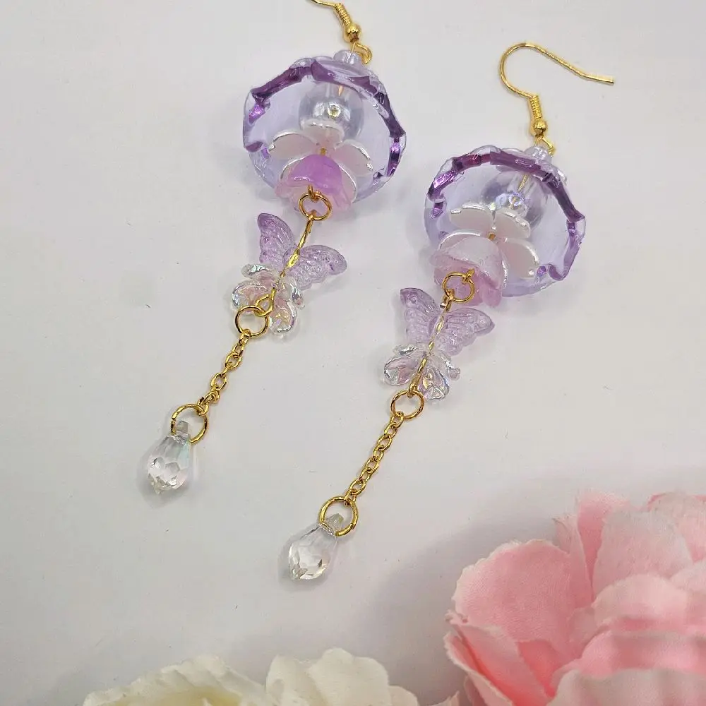 Purple jellyfish earrings