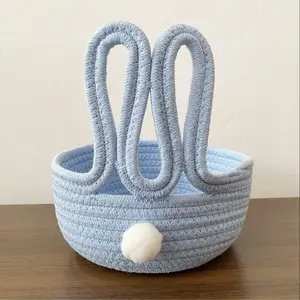Cartoon Fun Rabbit Storage Basket, New Organizer Bin, Cosmetic Snack Key Holder, Easter Bunny Storage Basket, 1pc