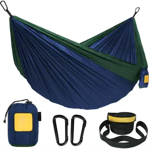 Camping Hammock 500lbs Capacity Portable Single Hammock with Tree Straps, Lightweight Durable Parachute Nylon for Travel, Backpacking, Hiking & Outdoor Camping Gear, Easy Setup Heavy Duty Hammock for Men & Women