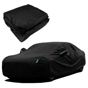 All Weather Car Cover, Waterproof Windproof UV Protection with Reflective Strips - Made of Heavy Duty Polyester Fabric, Universal Outdoor Full Cover for Sedan SUV Truck