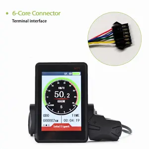 M7t Sm6pin Electric Bike Display Screen for Uart 2 Protocol, Wired Speedometer and Odometer for Waterproof E-Bike Controllers