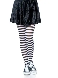 Women's Bold Striped Tights, Soft 70D Comfortable Hosiery for Halloween Costumes with Reinforced Toe