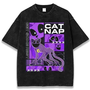 CatNap Poppy Playtime T-Shirt Get Some Rest Horror Game Graphic Tee 100% Cotton Casual Tee with Advanced Digital Printing Technology hoodie