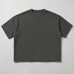 Raw Hem Boxy Tee (Dark Grey)