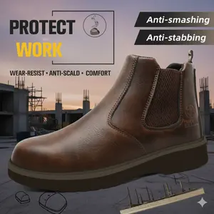 Mens Steel Toe Work Shoes Heavy Duty Performance Smash Proof Puncture Proof Non Slip Breathable Durable Safety Footwear for Contractors and Builders