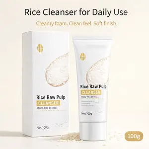 Rice Extract Facial Cleanser, Creamy Foam Face Wash for Daily Use, Soft Clean Feel, Rice Raw Pulp Cleanser 100g