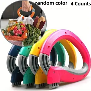 4 Counts Shopping Bag Handle with Single Grip, Non-Slip Multi-Functional Basket Handle, Durable Plastic Structure, Easy Carry Design, Bag Holder