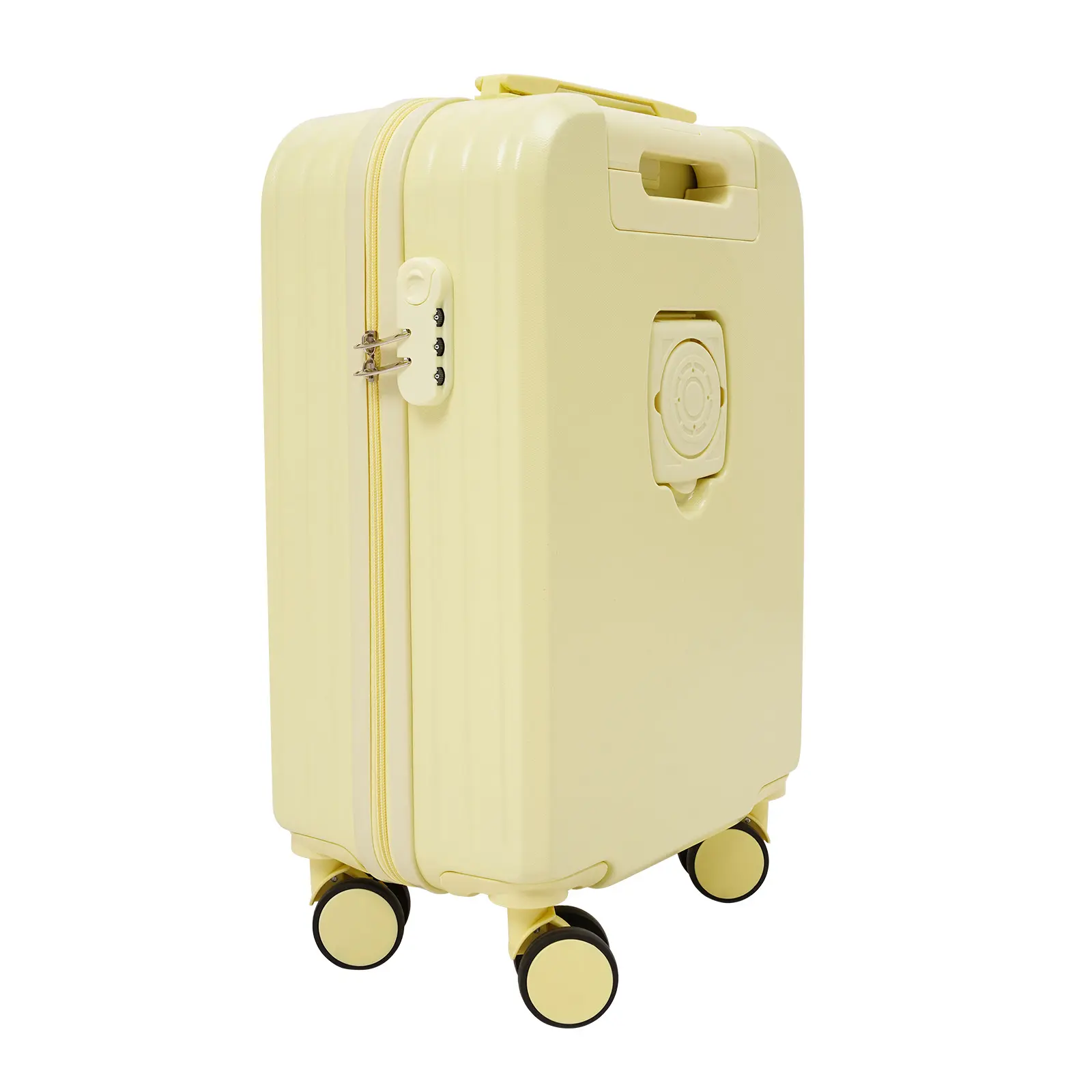 20" ABS Carry-On Luggage Suitcase with 3-Digit TSA Lock & USB Port, Lightweight Hard Shell Travel Suitcase with Cup Holder & 360° Spinner Wheels, 88 lbs Capacity for Airplane, Business Trip, Vacation, Student Father Son High School Graduation Gift