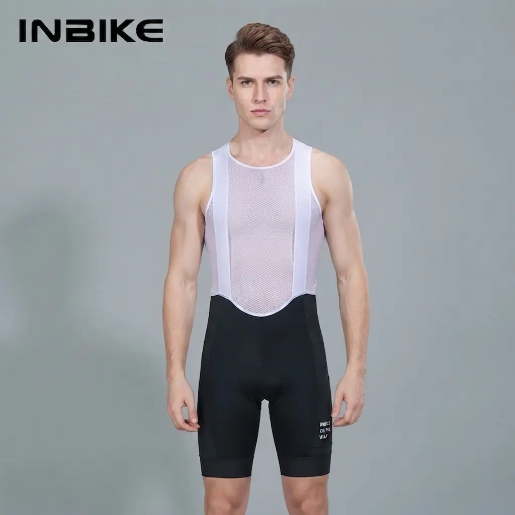 INBIKE Men's Cycling Bib Shorts - 3D Padded, Breathable, Lightweight, Cooling Synthetics Cycling Sports Wear with Pockets for Road Biking, Commuting (Active Men's Riding Shorts)