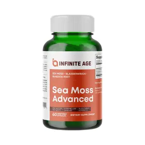 Sea Moss Herbal Capsules with Irish Sea Moss, Bladderwrack & Burdock Root, Vegan Plant-Based Supplement, 60 Count