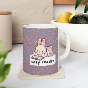 Library Days |  Cozy Reader |Sprinkle Pattern Coffee Mug | Ceramic Mug
