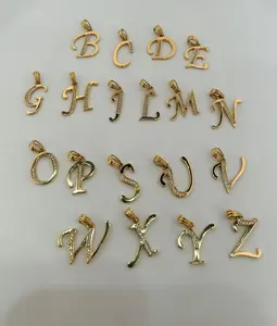 Oroconda Jewelry Gold 14K Initial Pendant with Zirconia - Casual Style Alphabet A-Z Letters for Everyday Wear or Gift