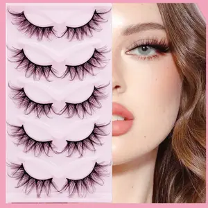 5 Pairs of Magic Charming False Eyelashes, High Quality Eyelashes, Fashionable Curling Fairy Eye Makeup, Enhance Your Look Instantly, Perfect for Daily Wear & Special Occasions