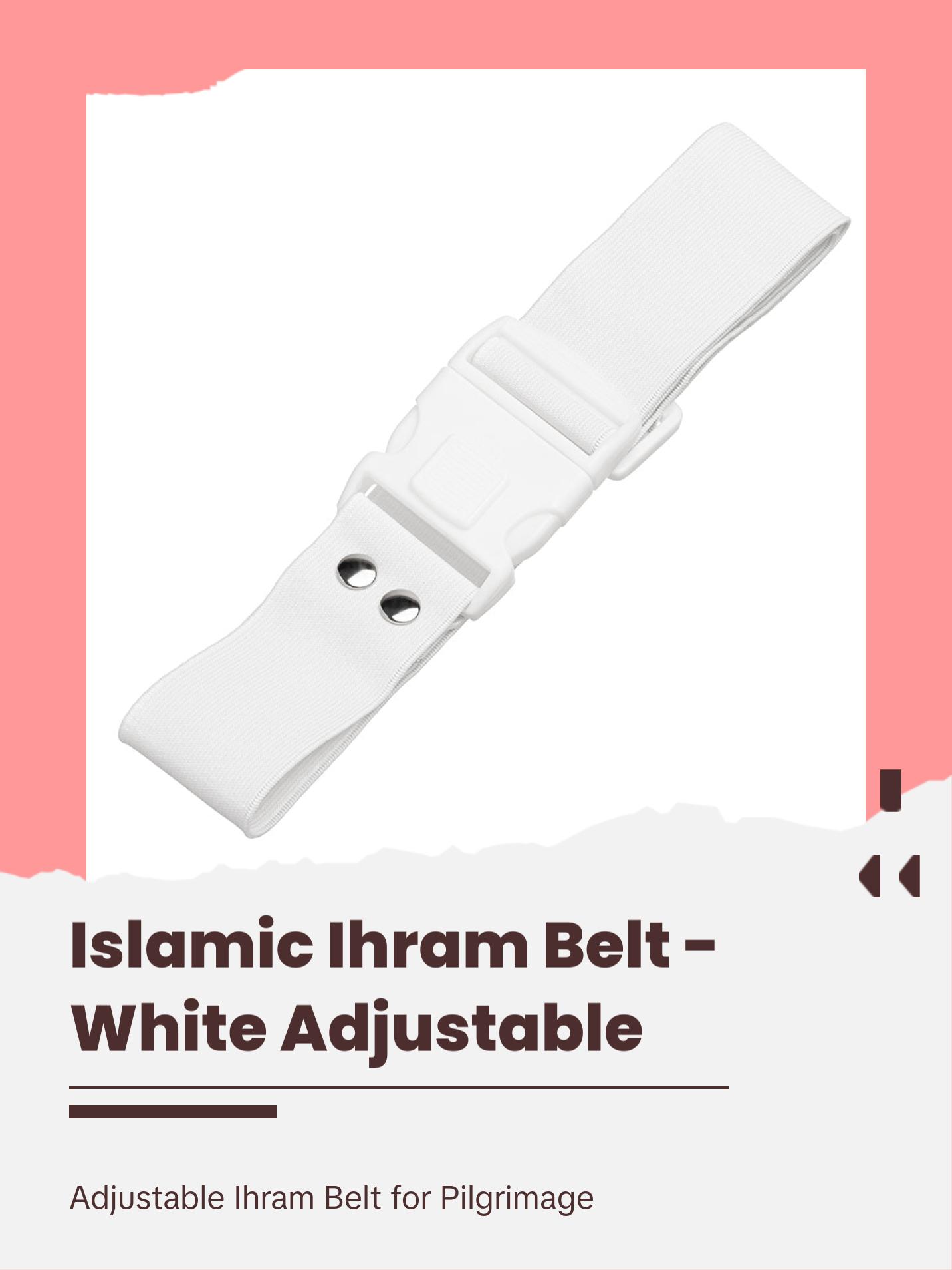 Islamic Ihram Elastic Adjustable Belt for Hajj & Umrah - White - TikTok ...